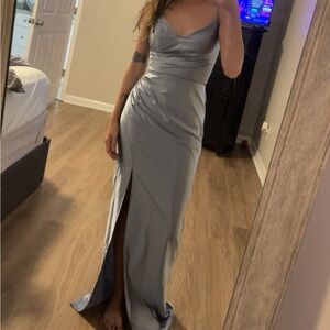 David’s Bridal Galina Signature Dusty Blue Bridesmaids Dress